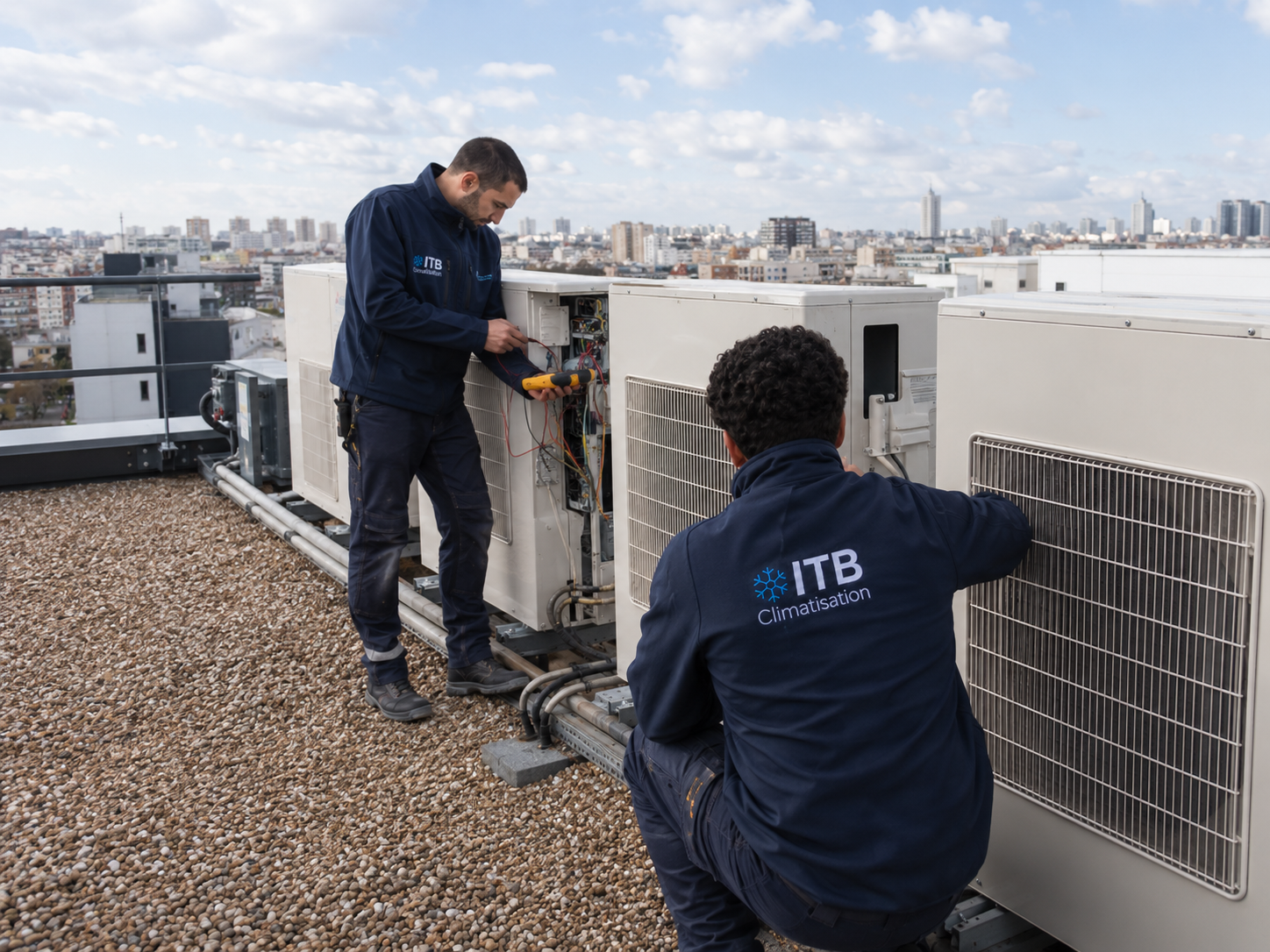 Intervention ITB Climatisation sur un toit-terrasse en &Icirc;le-de-France