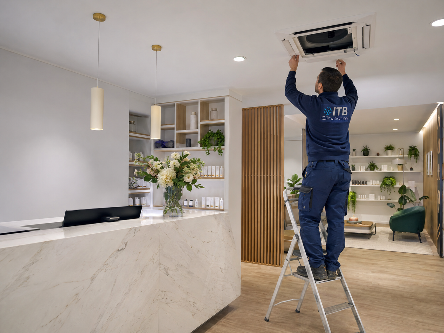 R&eacute;alisation ITB Climatisation dans une boutique moderne